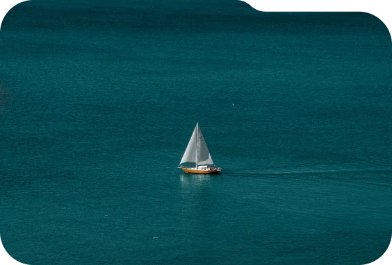 A yacht in the middle of the ocean
